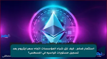 استثمار ضخم.. كيف غيّر شراء المؤسسات اتجاه سعر إيثريوم بعد تسجيل مستويات قياسية في أغسطس؟